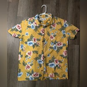 Men’s Mustard Hawaiian print shirt Aéropostale Size L